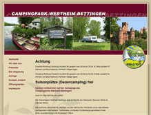 Tablet Screenshot of campingpark-wertheim-bettingen.de